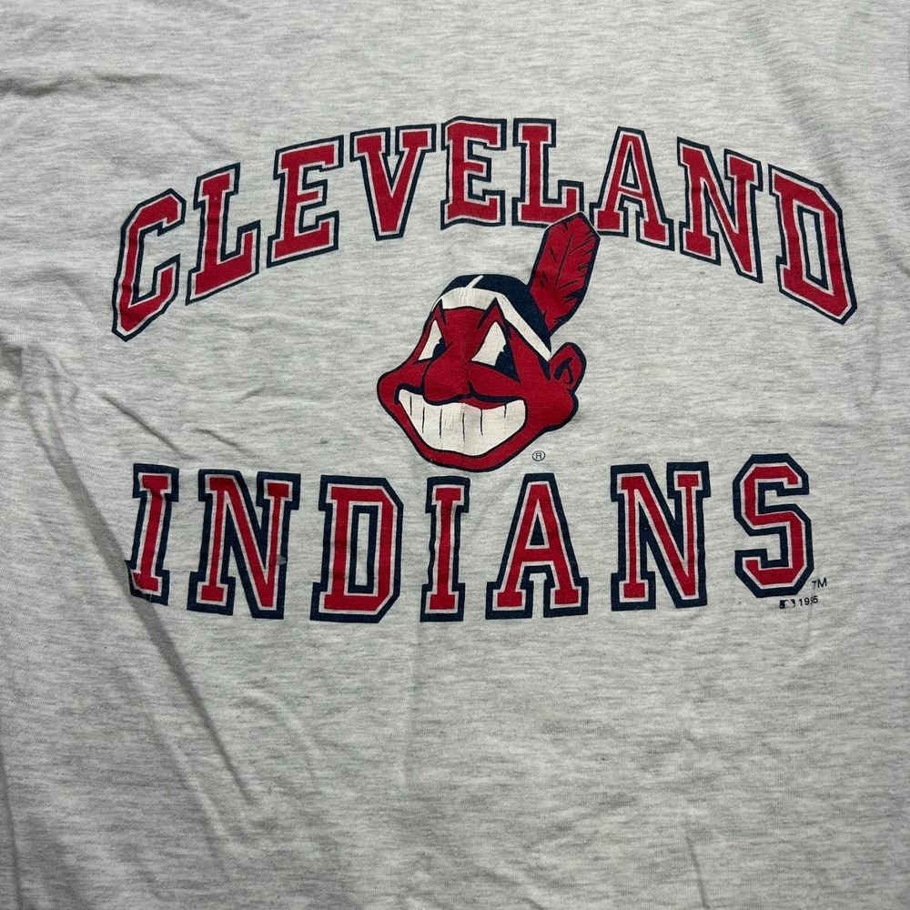 Cleveland Indians Chief Wahoo Gray Short Sleeve Tshirt Unisex Medium? 1995 MLB - Picture 3 of 16